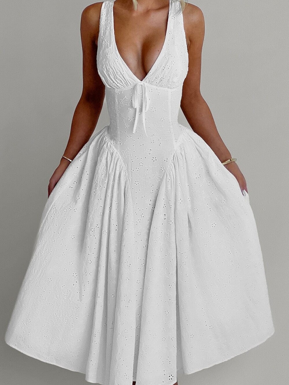 Vestido midi Monroe - Marfil Babyboo NWT $194 - Picture 15 of 15